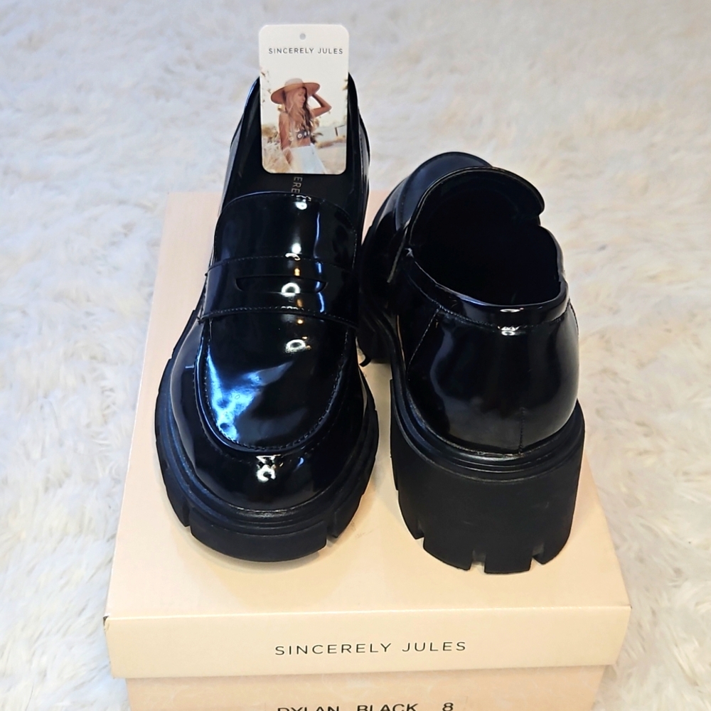Sincerely Jules Glossy Black Loafers
